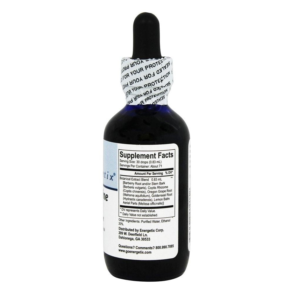 Energetix Core Berberine Blend 2 fl oz - Supplement Facts panel