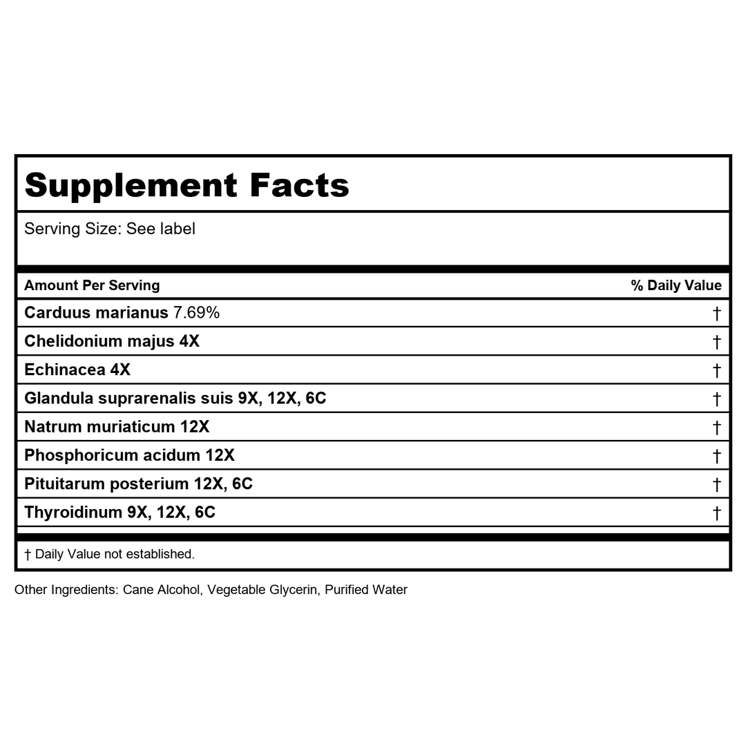 PDTXCLS Sudopo Energetix, Adrenapath 2 oz - Supplement Facts panel