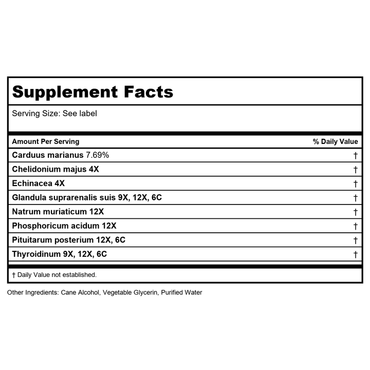 PDTXCLS Sudopo Energetix, Adrenapath 2 oz - Supplement Facts panel