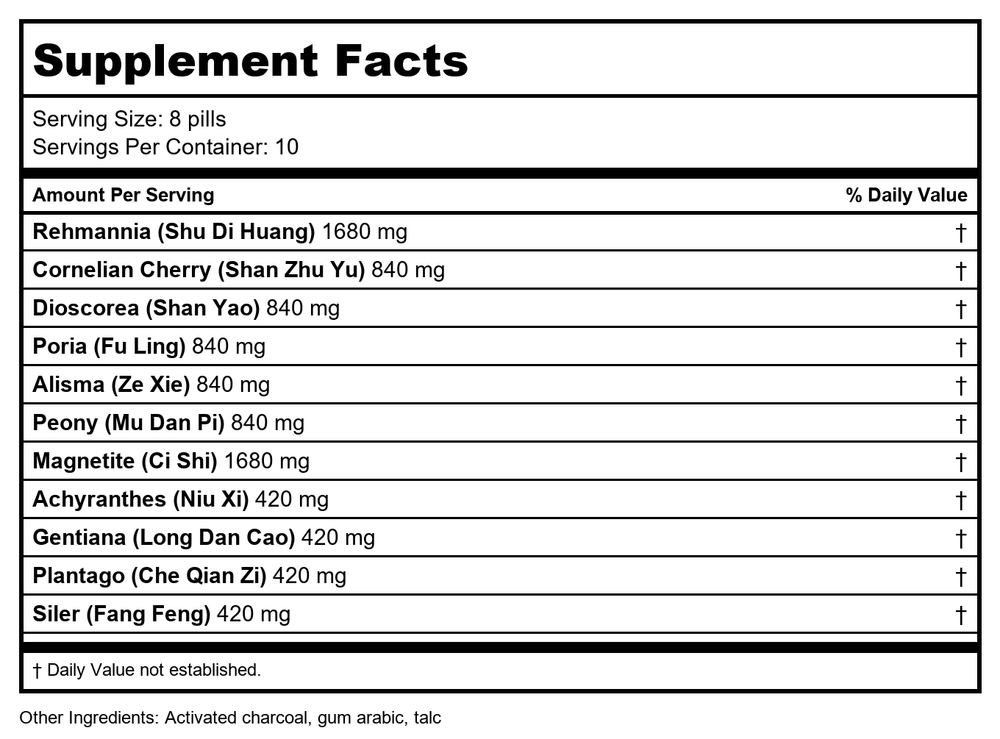 Plum Flower Er Long Zuo Ci Wan-MS3674 by MayWay - Supplement Facts panel