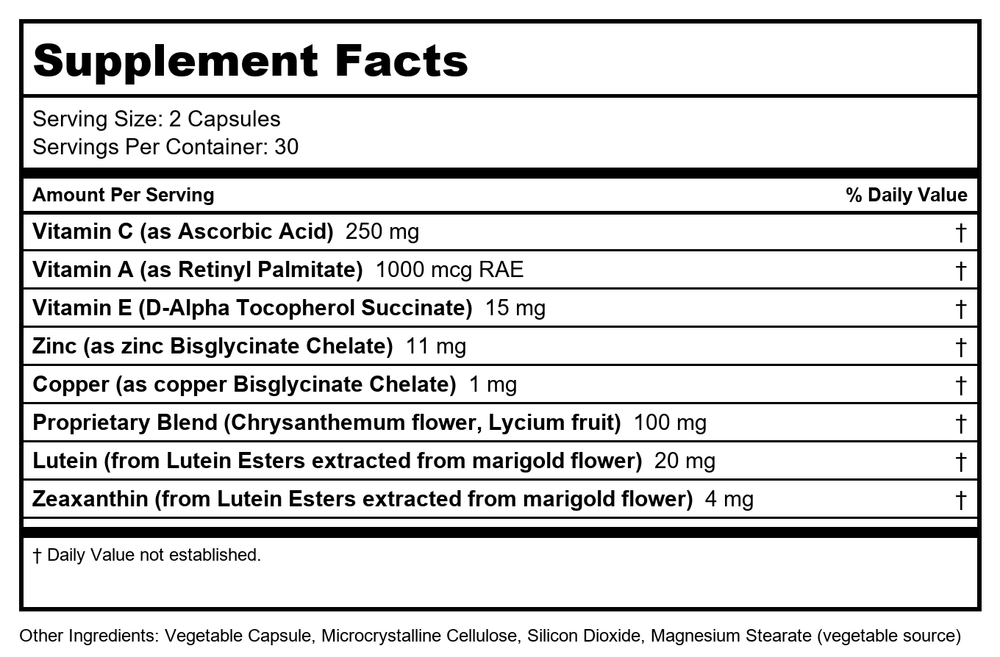 Sun Ten - Three Imperial Mushrooms 60 caps - Supplement Facts panel