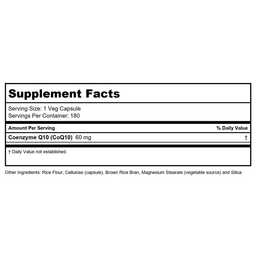 CoQ10, 60 mg, 180 Vcaps by Now Foods (Pack of 2) - Supplement Facts panel