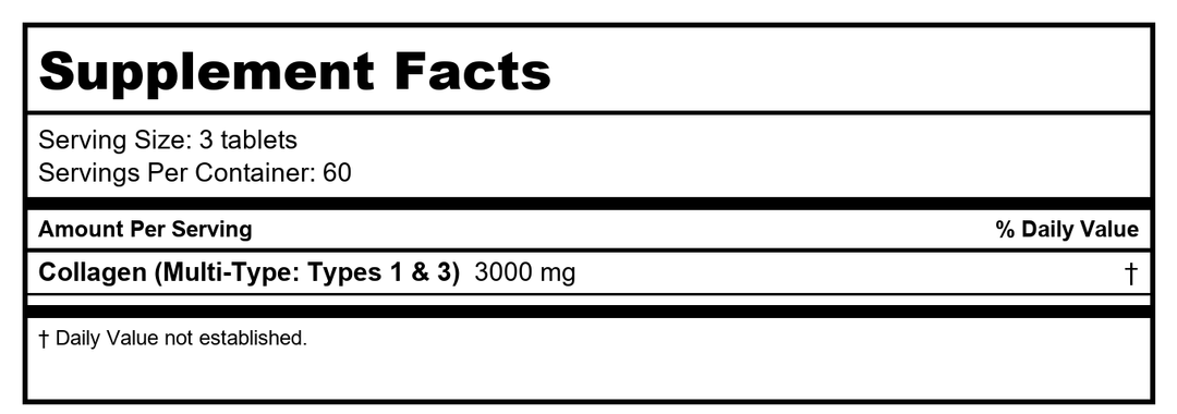 NEOCELL Multi Collagen Tablet, 120 CT - Supplement Facts panel