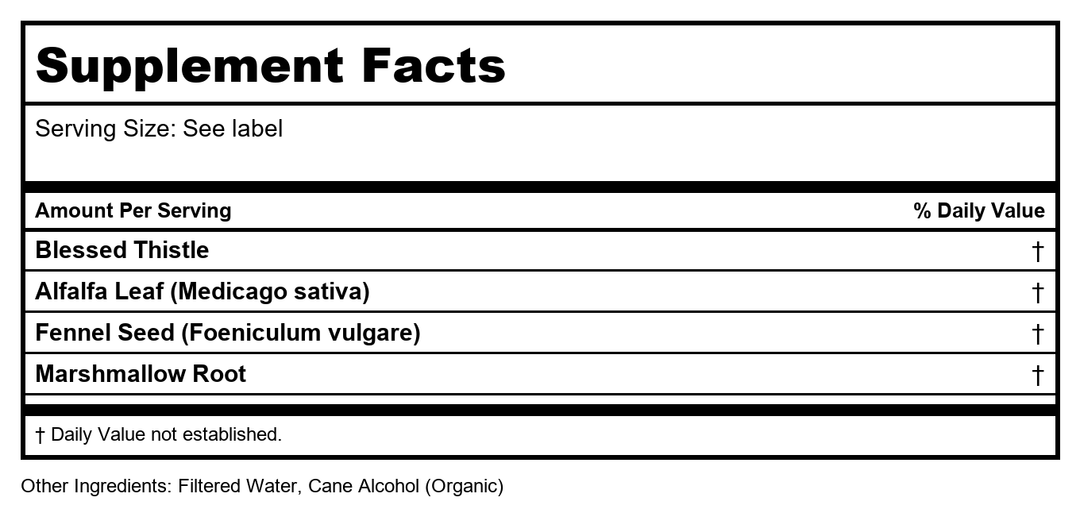 Earthley Wellness Mama’s Magic Milk Boost, Promotes Milk Supply, Nourishes The Body (2 Oz) - Supplement Facts panel