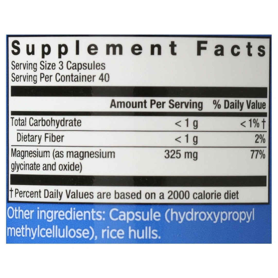 NATURAL VITALITY Calm Magnesium, 120 CT - Supplement Facts panel