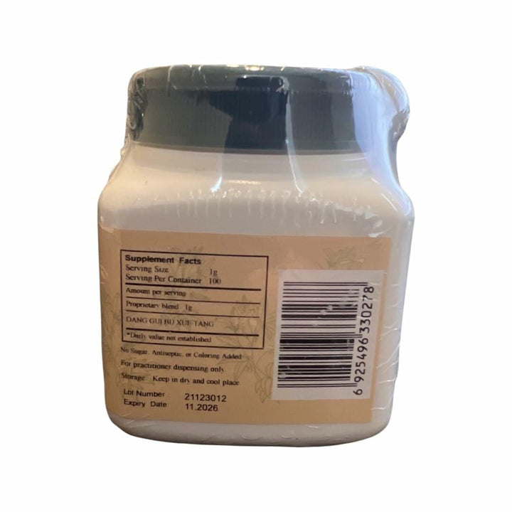 Dang GUI Bu Xue Tang - Dong Quai Astragalus Combination, 100gm,(E-Fong) - Supplement Facts panel