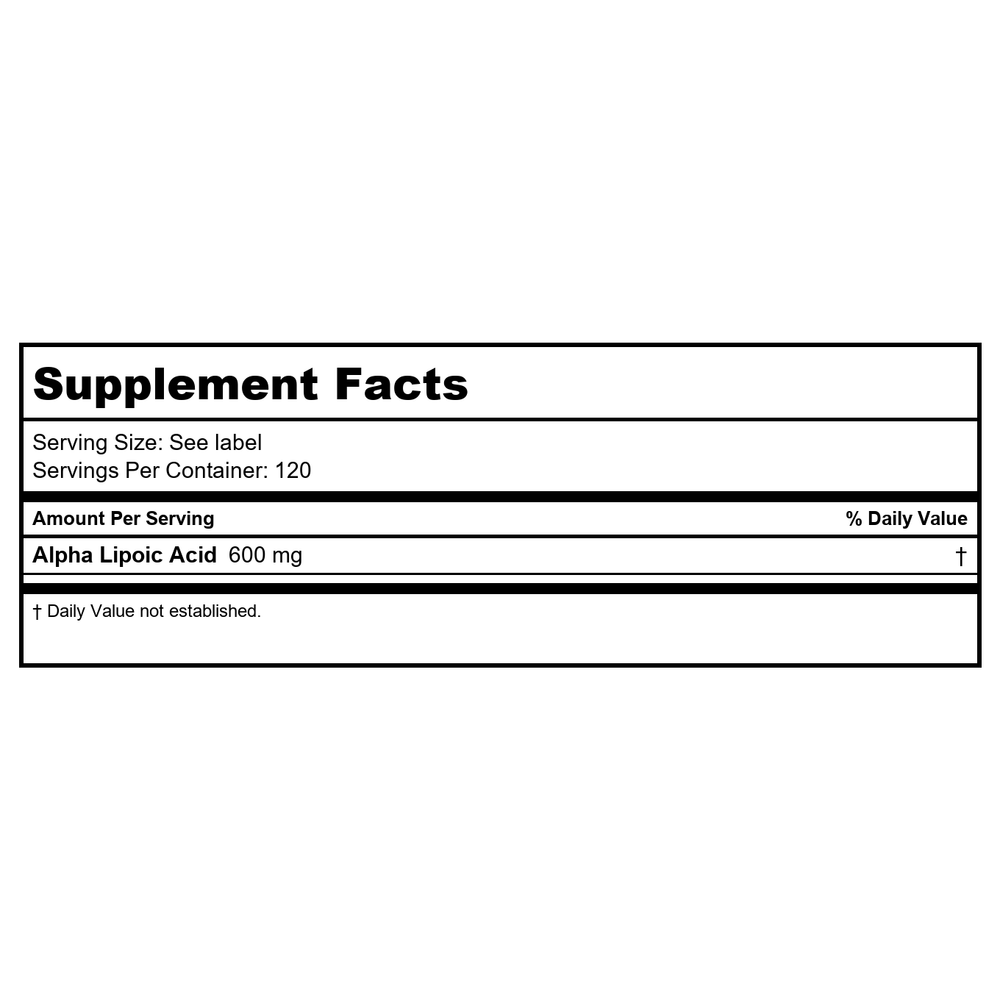 Life Extension Alpha-Lipoic Acid with Biotin, for Cell Protection, Universal antioxidant for Liver & Nerve Health, Gluten-Free, Non-GMO, 60 Capsules - Supplement Facts panel