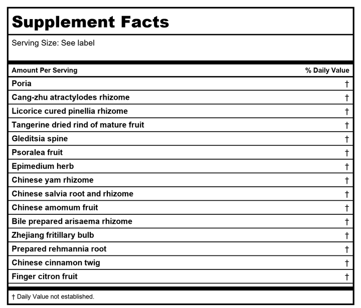 Kan Jade Woman Herbals Jade Disperse 1 - 60 Tablets - Supplement Facts panel