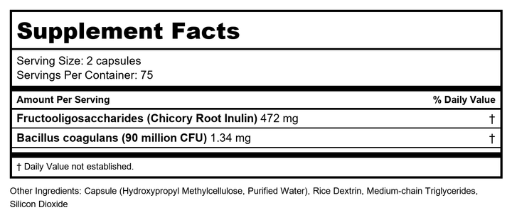Flora Synergy - 150 Capsules by Energetix, White - Supplement Facts panel