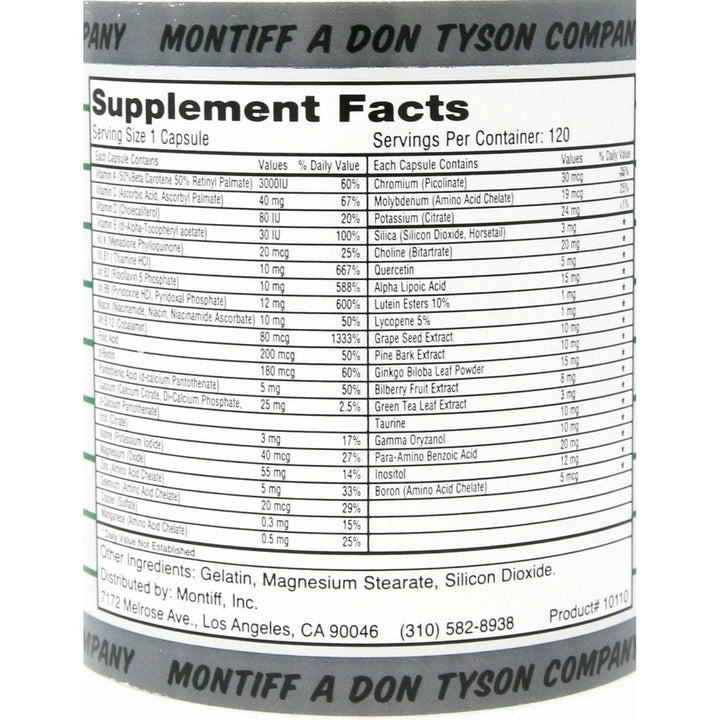 Montiff Vita-Minz Plus, 120 Capsules - Supplement Facts panel