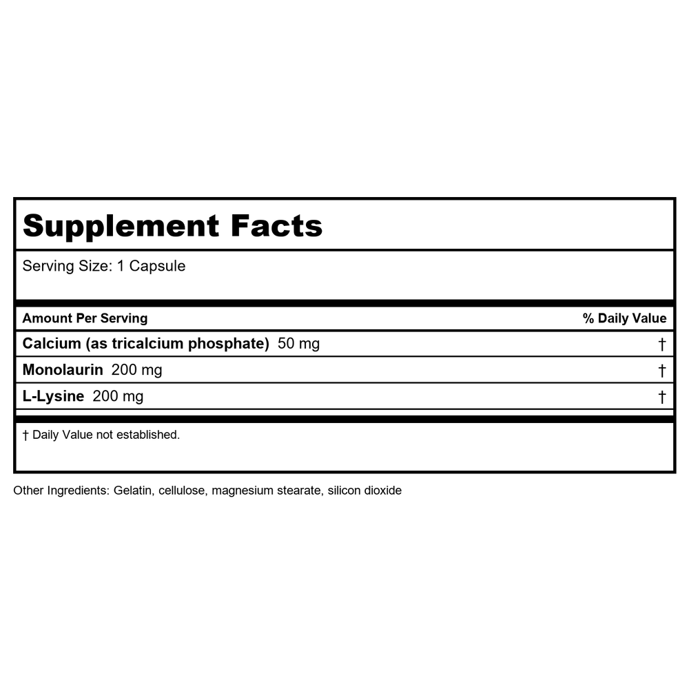 Ecological Formulas/Cardio Research Laurisine 90c (Pack of 2) - Supplement Facts panel