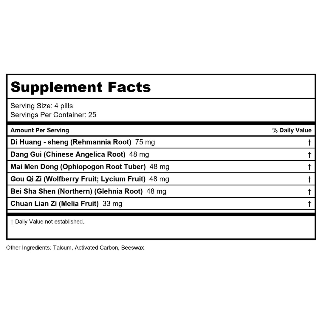 Yi Guan Jian Wan - Supplement Facts panel
