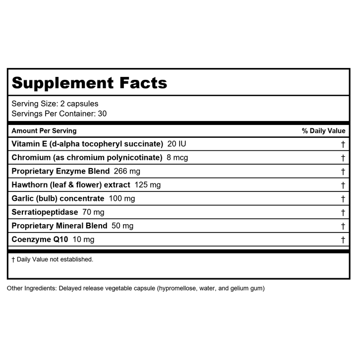 Serratio 120K 60 VegiCaps - Supplement Facts panel