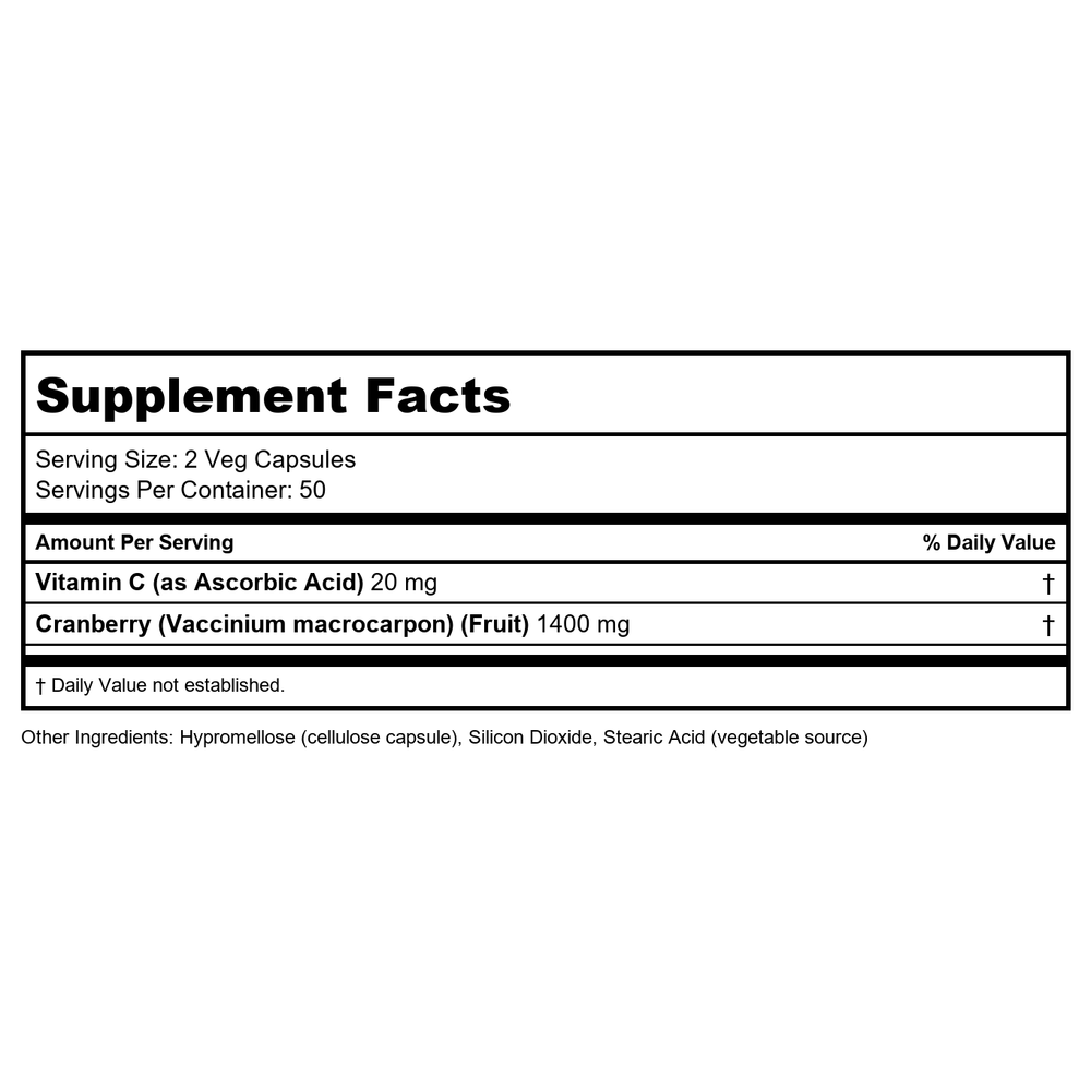 Now Foods Cranberry, 90 caps (Multi-Pack - Supplement Facts panel