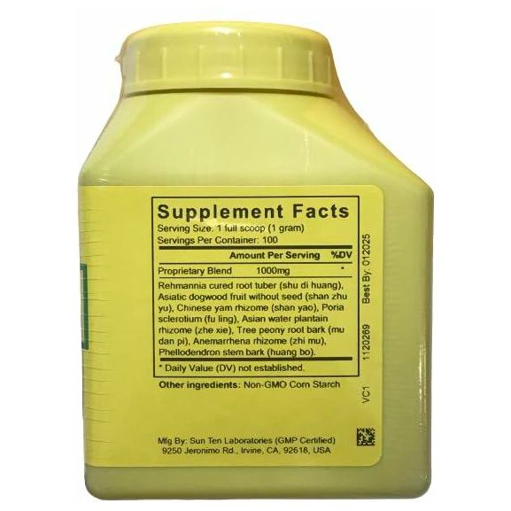 Sun Ten - Anemarrhena, Phellodendron &amp; Rehmannia Formula Granules/Zhi Bo Di Huang Wan/知柏地黃丸 - Supplement Facts panel