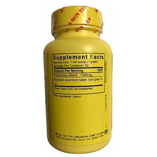 Sun Ten - Roasted Aconite Fu Zi (Pao) Concentrated Granules 50g A3202 by Baicao - Supplement Facts panel