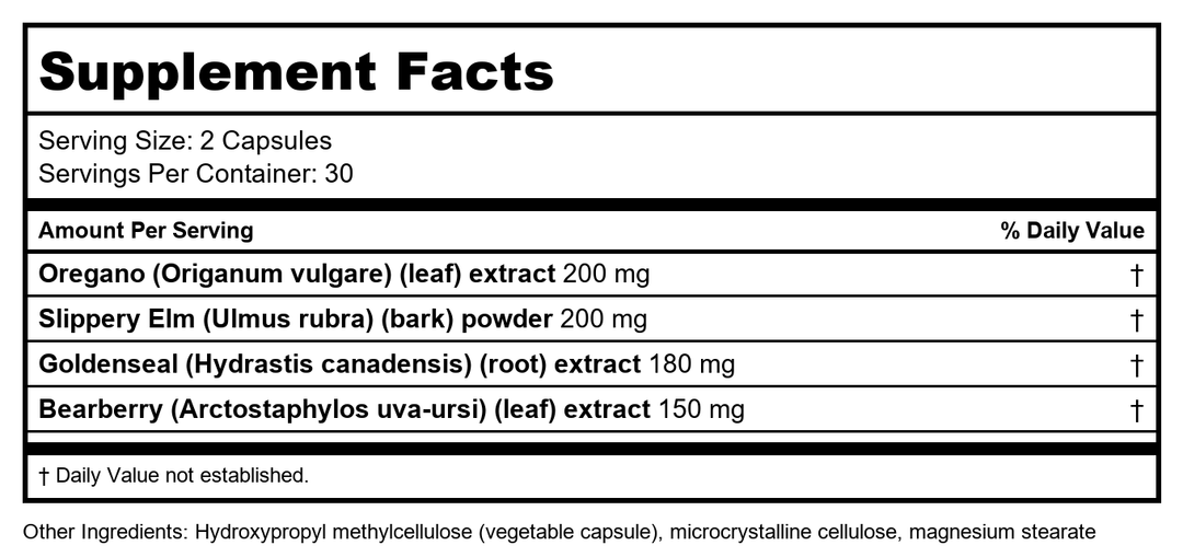 Numedica - CandideX - 60c - Supplement Facts panel
