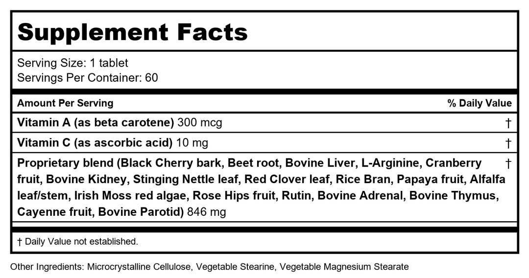 Nutri-West - AR-G 60 Tablets - Supplement Facts panel