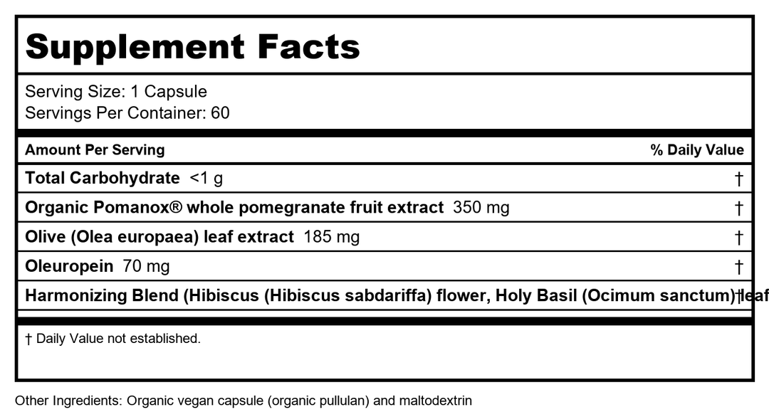 Gaia Herbs Pro Systolic Complex - 60 Caps - Supplement Facts panel