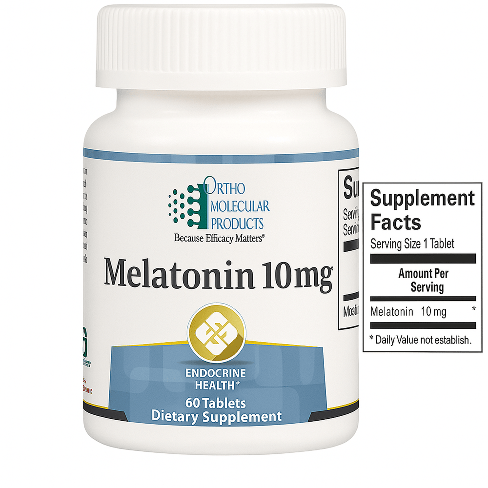 Ortho Molecular Products Melatonin 10mg 60 Tablets - Supplement Facts panel