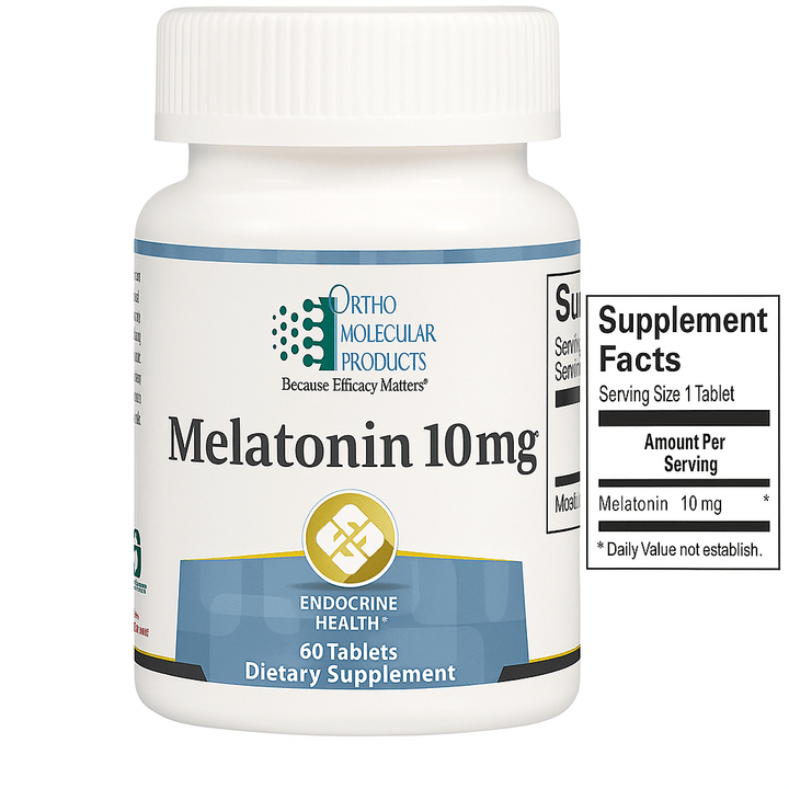 Ortho Molecular Products Melatonin 10mg 60 Tablets - Supplement Facts panel