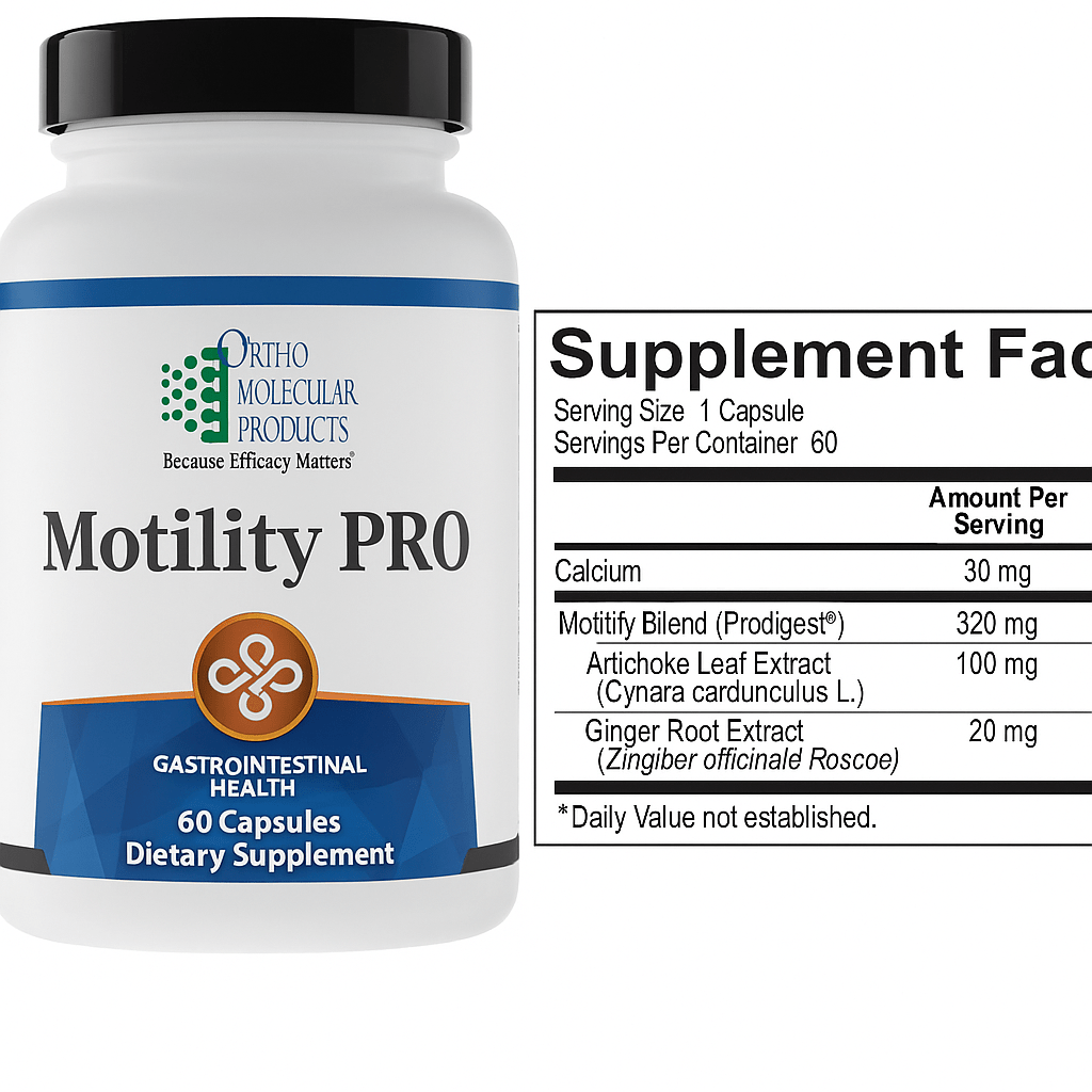 Ortho Molecular Product Motility PRO 60 Caps - Supplement Facts panel