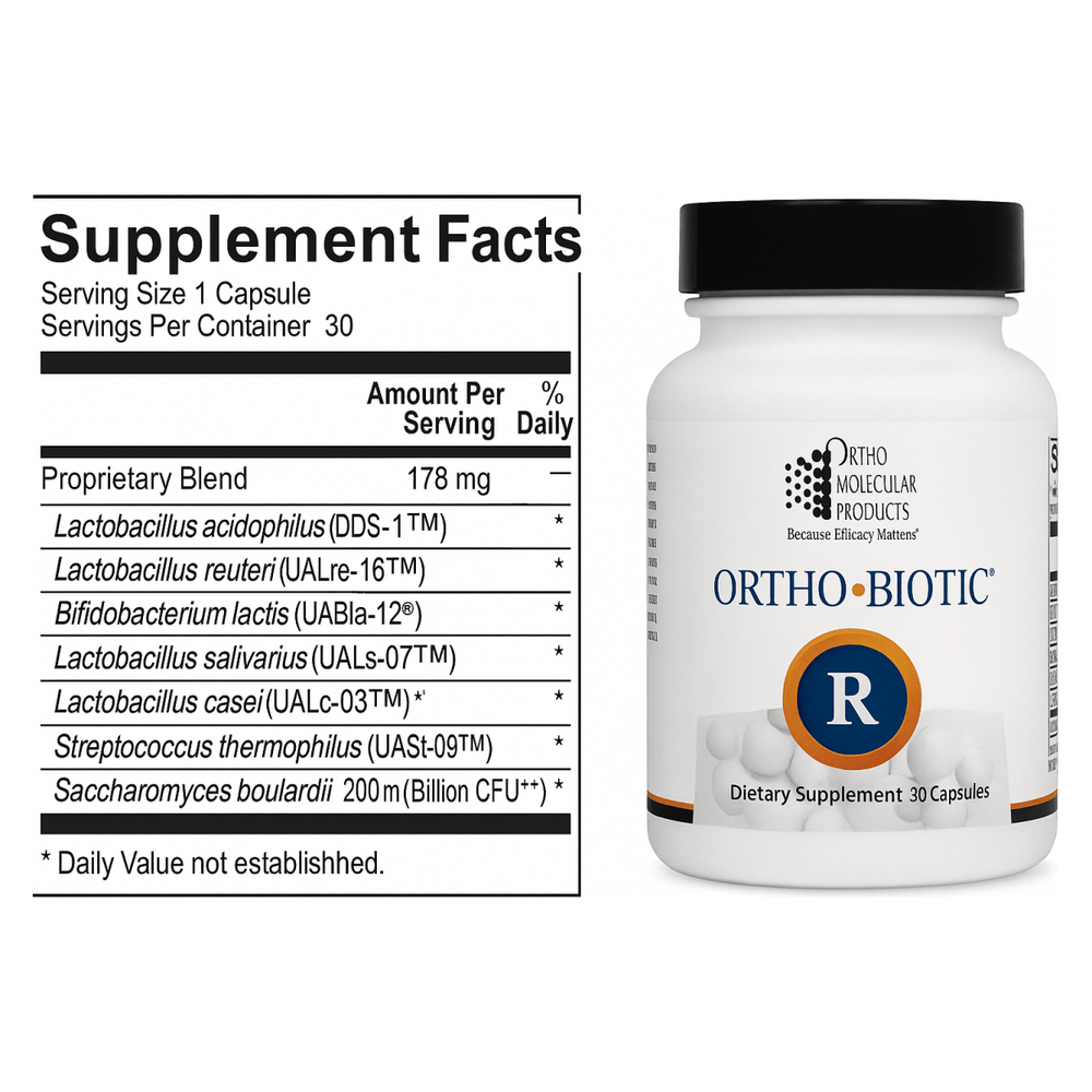 Ortho Molecular Product Ortho Biotic® R 30 count - Supplement Facts panel