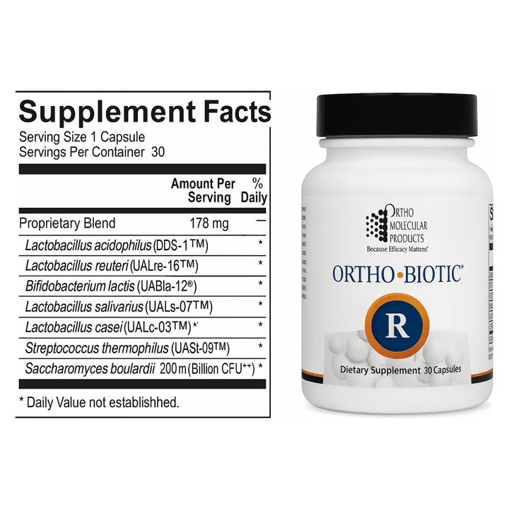 Ortho Molecular Product Ortho Biotic® R 30 count - Supplement Facts panel