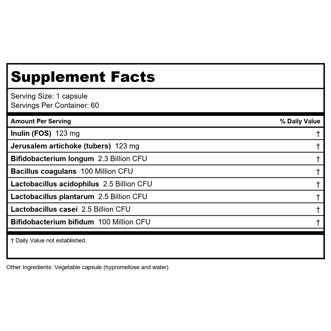 Theramedix, Probiotic 60 vegcaps - Supplement Facts panel