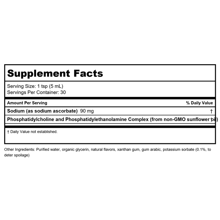 Optimal Liposomal Vitamin C - Lemon Zest | Non-Soy Non-GMO | 1,000 mg Liposomal Vitamin C per Serving |5 oz | 30 Servings - Supplement Facts panel
