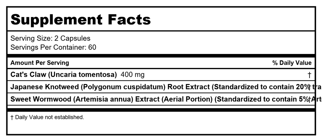 Ortho Molecular Products Phytocidal  Immune Support 120 Count - Supplement Facts panel