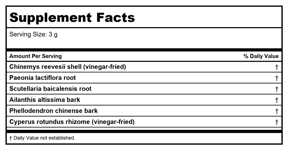 Plum Flower Gu Jing San, extract powder by MayWay - Supplement Facts panel