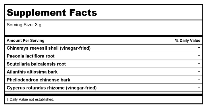 Plum Flower Gu Jing San, extract powder by MayWay - Supplement Facts panel