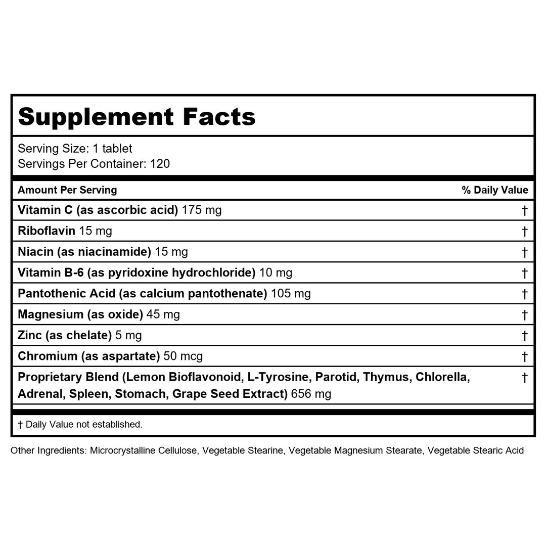 nutri-west DSF Formula Tablets, 120 Count - Supplement Facts panel