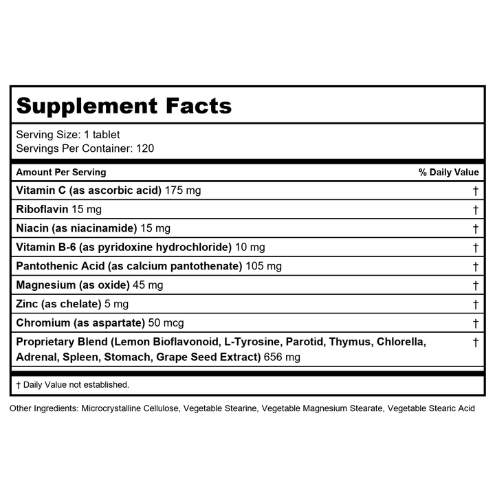 nutri-west DSF Formula Tablets, 120 Count - Supplement Facts panel