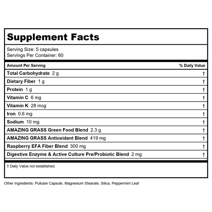 Greens Blend The Original - 30 Servings - Supplement Facts panel