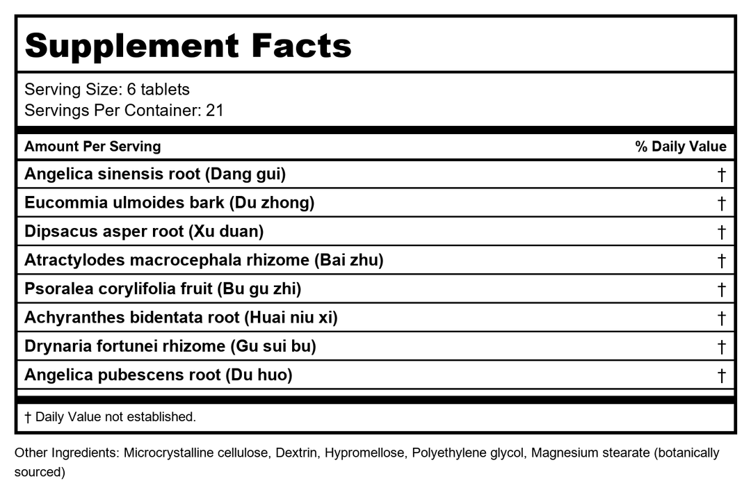 Yao Tong Pian, 126 ct, Plum Flower by MayWay - Supplement Facts panel