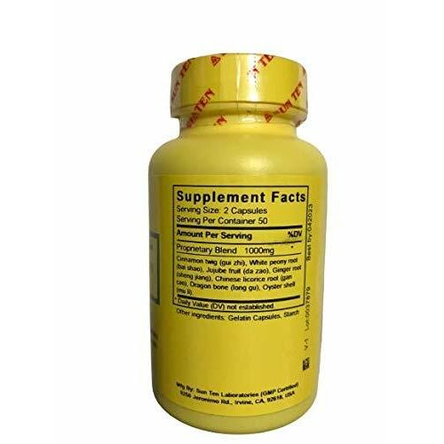 Sun Ten - Cinnamon &amp; Dragon Bone Combination Capsules/GUI Zhi Jia Long Gu Mu Li Tang/桂枝加龍骨牡蠣湯 - Supplement Facts panel