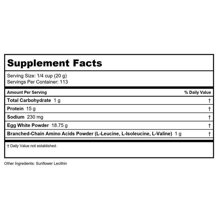 Egg White Protein Now Foods 5 lbs Powder - Supplement Facts panel