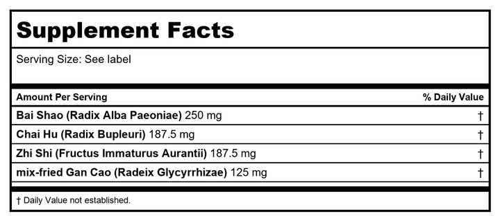 Si Ni San - Bupleurum &amp; Bitter Orange Formula, 100gm,(E-Fong) - Supplement Facts panel