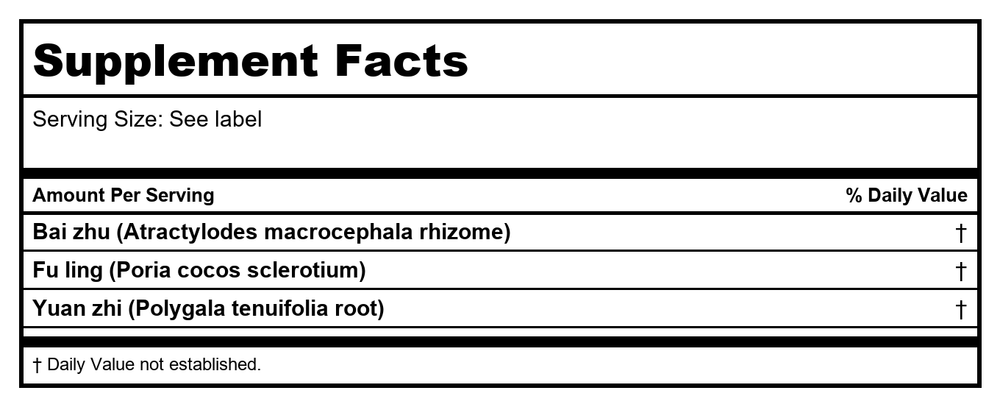 Plum Flower® Dang Gui Si Ni Wan - Supplement Facts panel