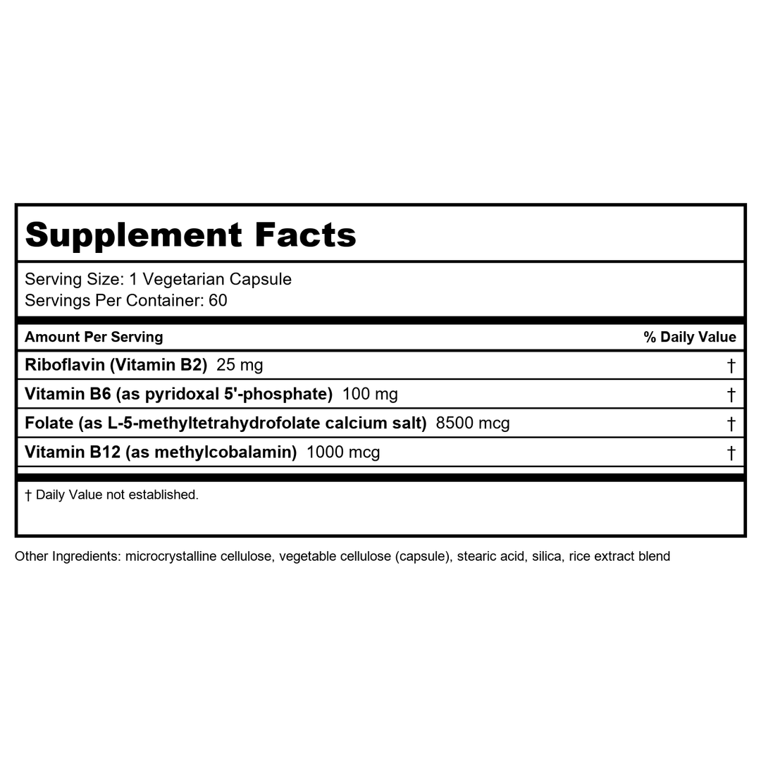 Life Extension Homocysteine Resist Vegetarian Capsules, 60 Count - Supplement Facts panel