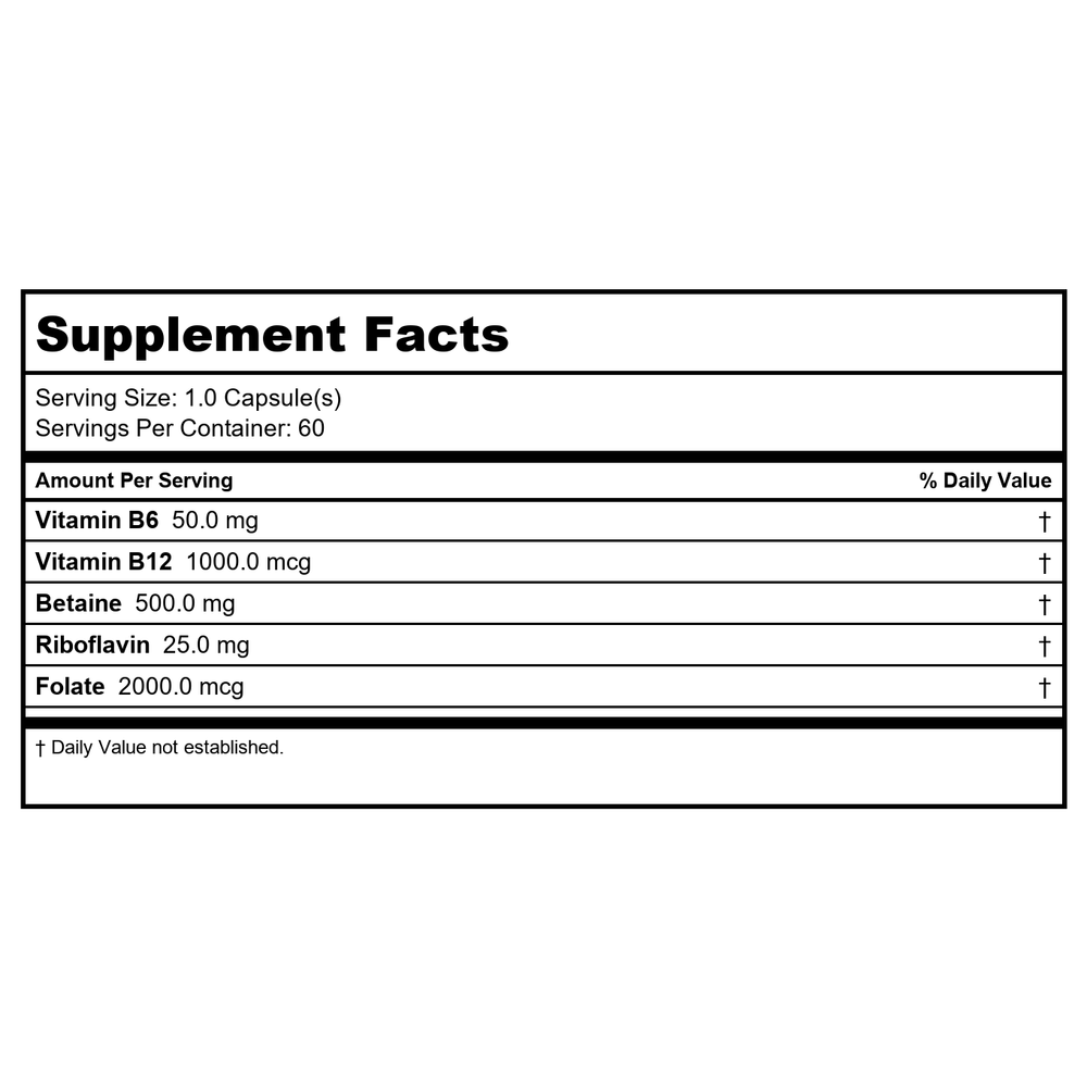 Ortho Molecular Products, Methyl CpG 60 capsules (Pack of 3) - Supplement Facts panel