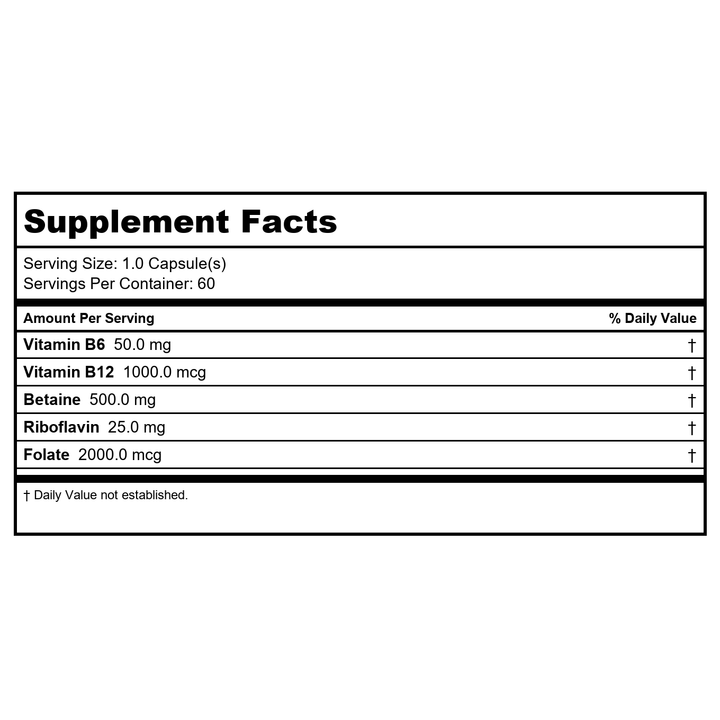 Ortho Molecular Products, Methyl CpG 60 capsules (Pack of 3) - Supplement Facts panel