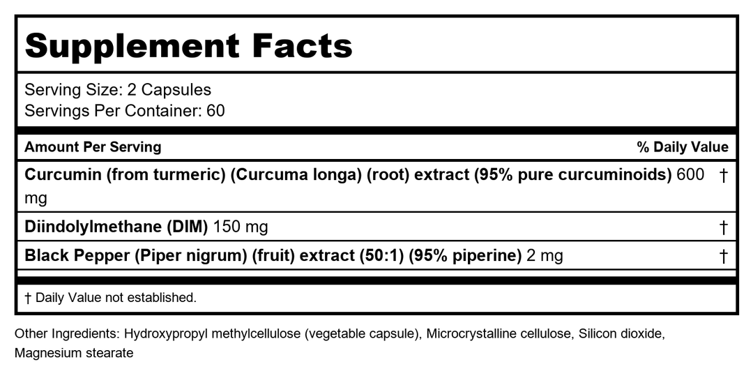 NuMedica Dim Estro Vegetable Capsules,120 caps - Supplement Facts panel