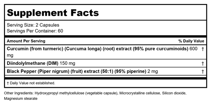 NuMedica Dim Estro Vegetable Capsules,120 caps - Supplement Facts panel