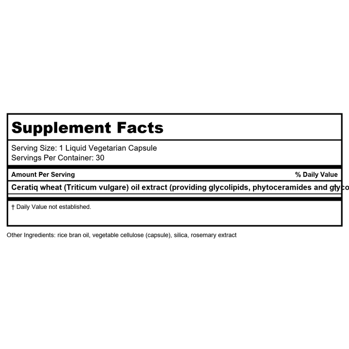 Life Extension Skin Restoring Ceramides, 30 Liquid Vegetarian Capsules (Pack of 2) - Supplement Facts panel