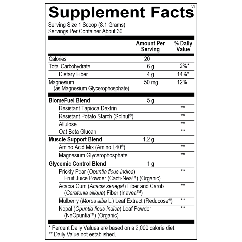 Reducore™ from Ortho Molecular Products 8.5 Oz - Supplement Facts panel