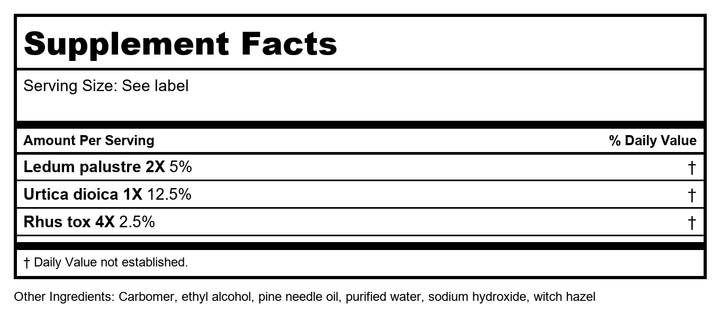 Natures Way B and T Gel Triflora Pack Of 2 - Supplement Facts panel