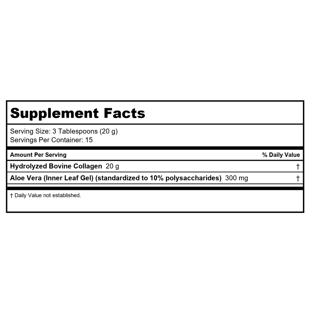NeoCell Super Collagen with Aloe; Collagen Type 1 and 3; Supports Healthy Hair, Skin and Nails; Gluten Free; Unflavored Powder; 10 g Collagen/Serving; 30 Servings; 10.6 Oz,* - Supplement Facts panel